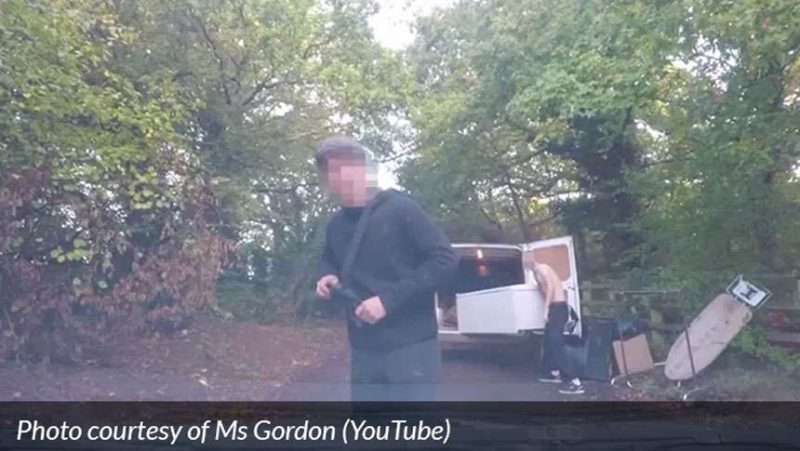 Three men caught on dash-cam fly-tipping