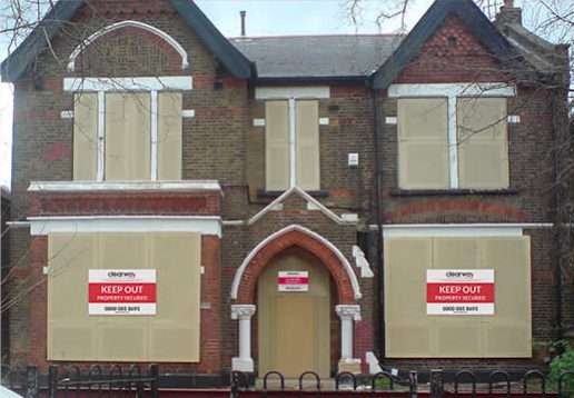 Boarded up property