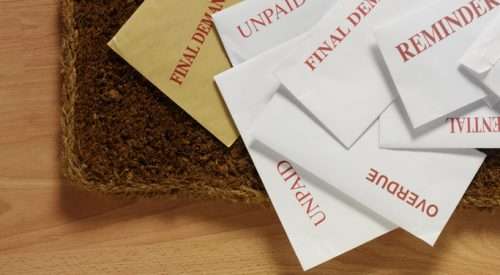 Envelopes and Bills on the Doormat