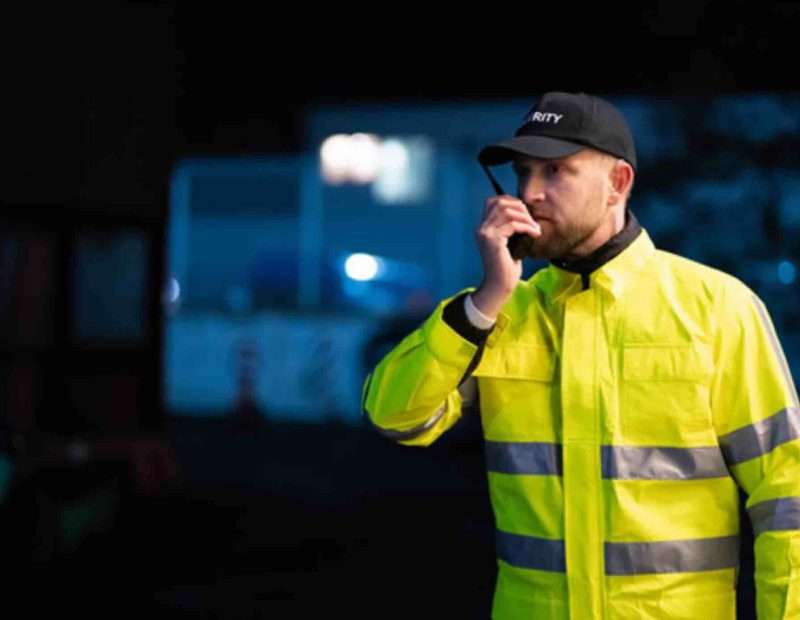 guard securing vacant property