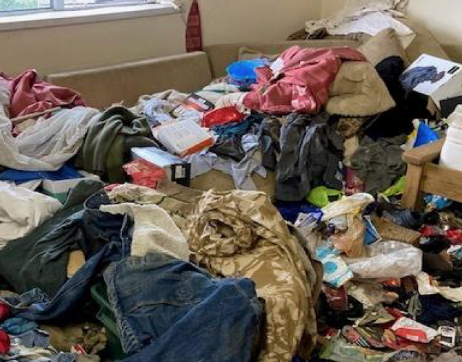 Cleaning and clearing an uninhabitable council property