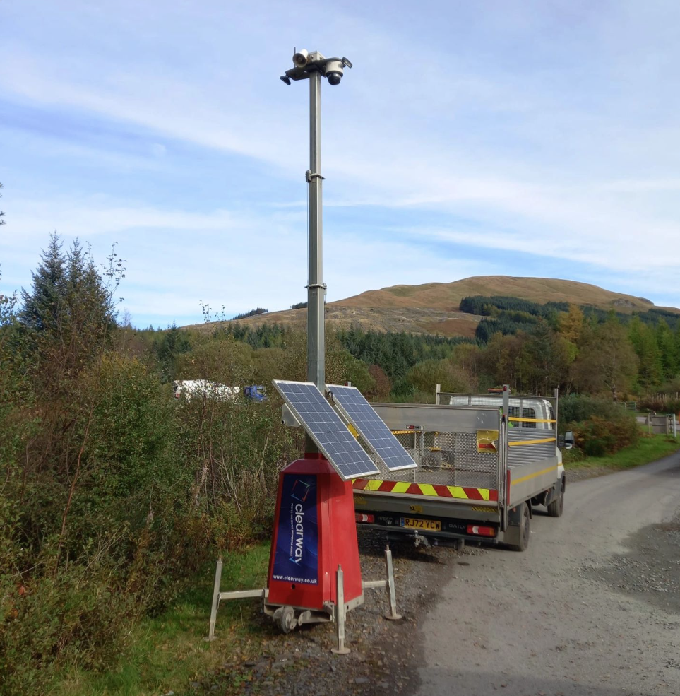 Clearway inview solar CCCTV Tower rapid install